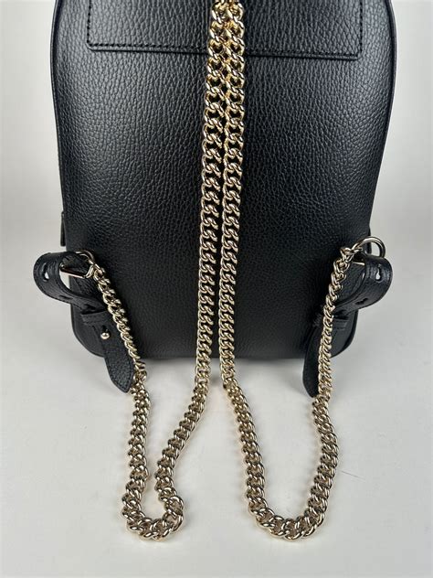 gucci pebbled calfskin soho chain backpack black|GUCCI Pebbled Calfskin Soho Chain Backpack Black.